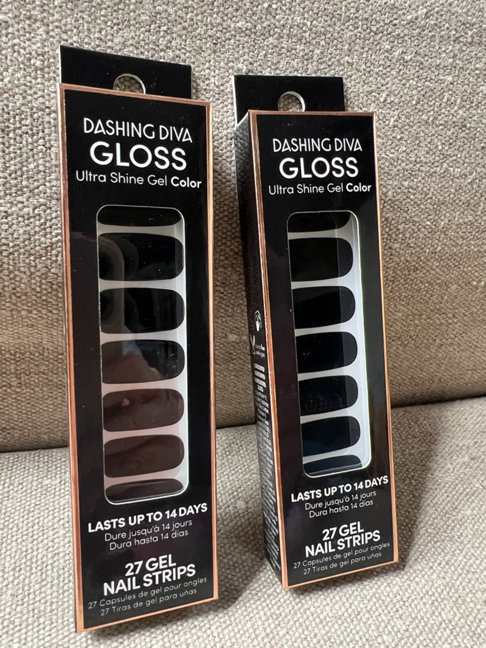 Dashing Diva Gloss Ultra Shine Black Gel Nail Strips- Black When in Salem QTY 2